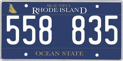 RI license plate 558835
