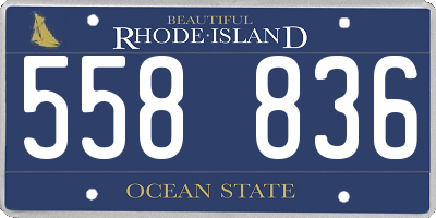 RI license plate 558836