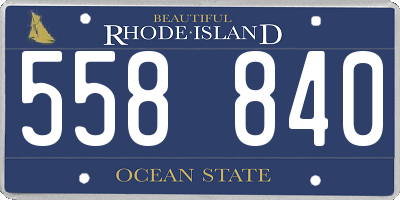 RI license plate 558840
