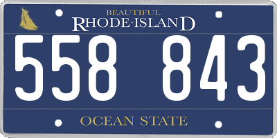 RI license plate 558843