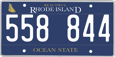 RI license plate 558844