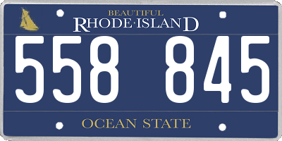 RI license plate 558845
