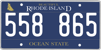 RI license plate 558865
