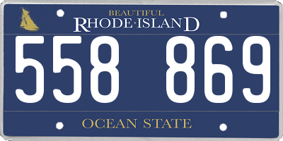 RI license plate 558869