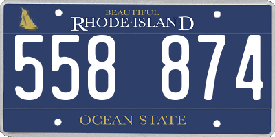 RI license plate 558874