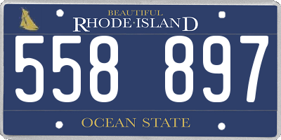 RI license plate 558897