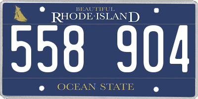 RI license plate 558904