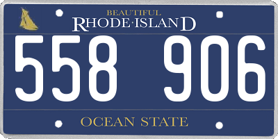 RI license plate 558906