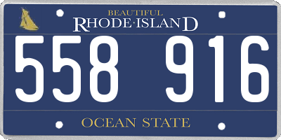RI license plate 558916