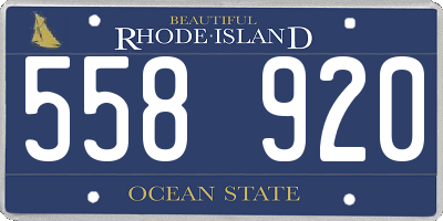 RI license plate 558920