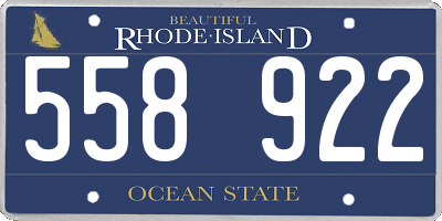 RI license plate 558922