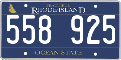 RI license plate 558925