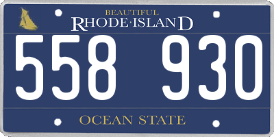 RI license plate 558930