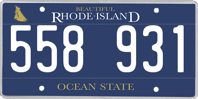 RI license plate 558931