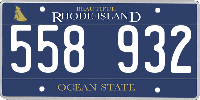 RI license plate 558932