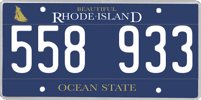 RI license plate 558933