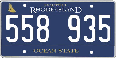 RI license plate 558935