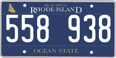 RI license plate 558938