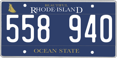 RI license plate 558940