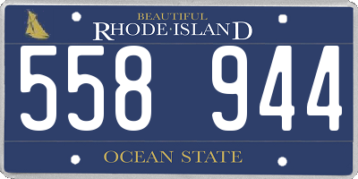 RI license plate 558944