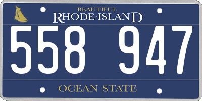 RI license plate 558947