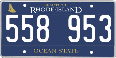 RI license plate 558953