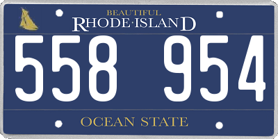 RI license plate 558954