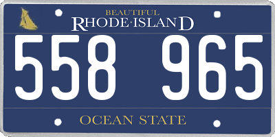 RI license plate 558965