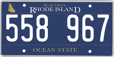 RI license plate 558967