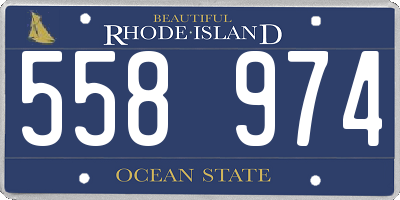 RI license plate 558974