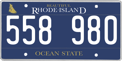 RI license plate 558980
