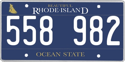 RI license plate 558982