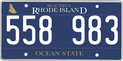 RI license plate 558983