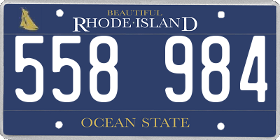 RI license plate 558984