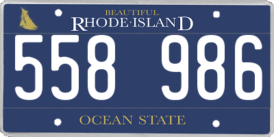RI license plate 558986