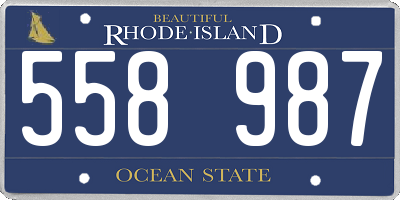 RI license plate 558987