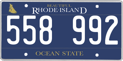 RI license plate 558992