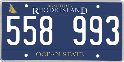 RI license plate 558993