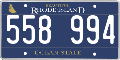 RI license plate 558994