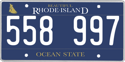 RI license plate 558997