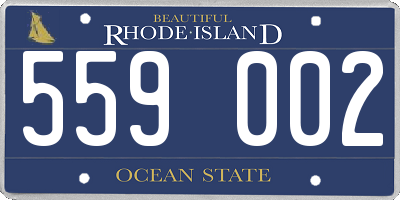 RI license plate 559002