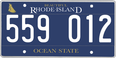 RI license plate 559012