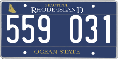 RI license plate 559031
