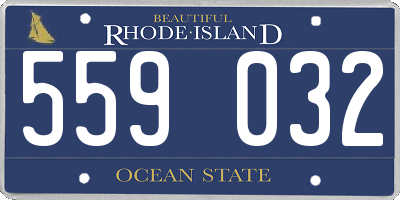 RI license plate 559032