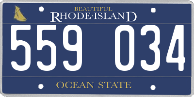 RI license plate 559034