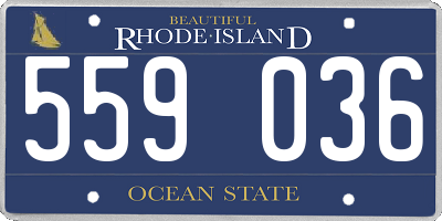 RI license plate 559036
