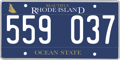 RI license plate 559037
