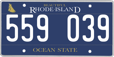 RI license plate 559039