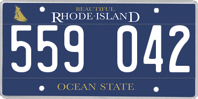 RI license plate 559042
