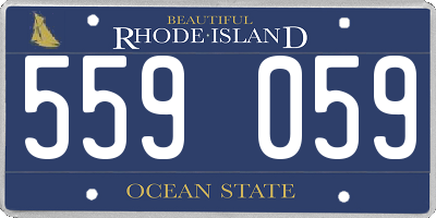RI license plate 559059